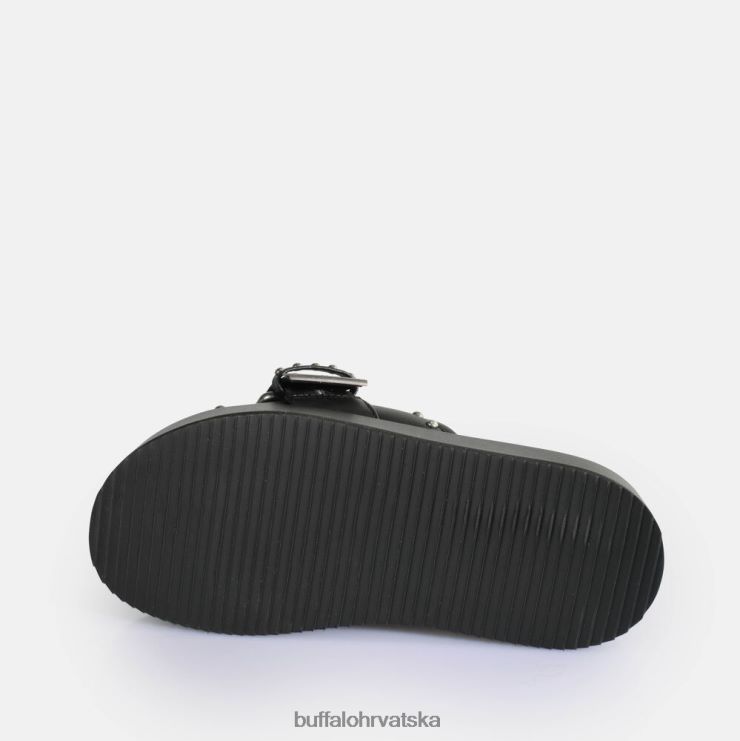 crno Buffalo noa rock slide sandale s platformom veganske |slajdova TDD6T156
